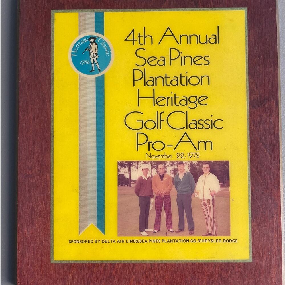 4th Annual Sea Pines Plantation Heritage Golf Classic Pro-Am 1972 Framed